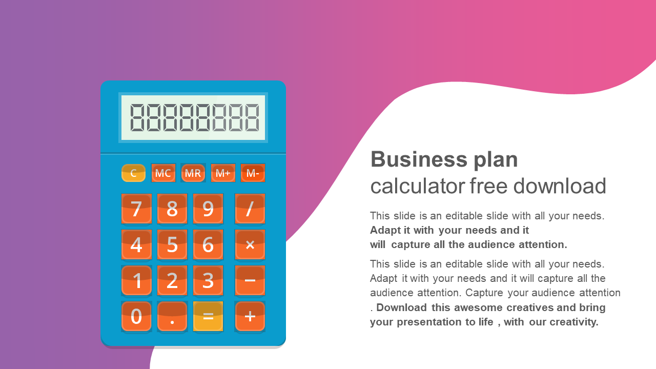 Free - Business Plan Calculator Free Download Design